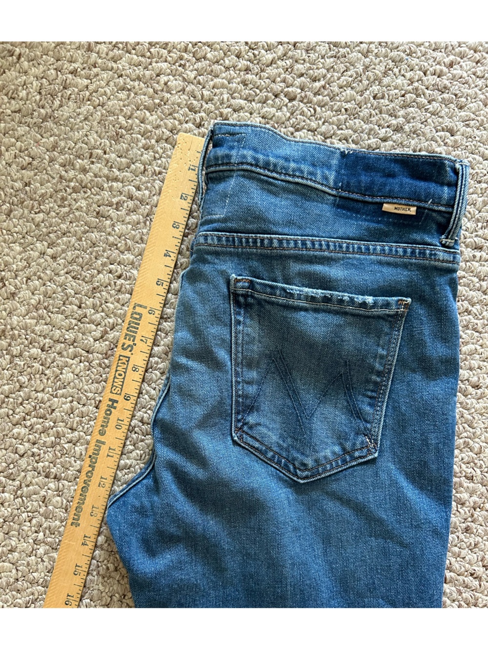 MOTHER Insider Ankle Blue Cropped Jeans size 32 - Picture 7 of 8
